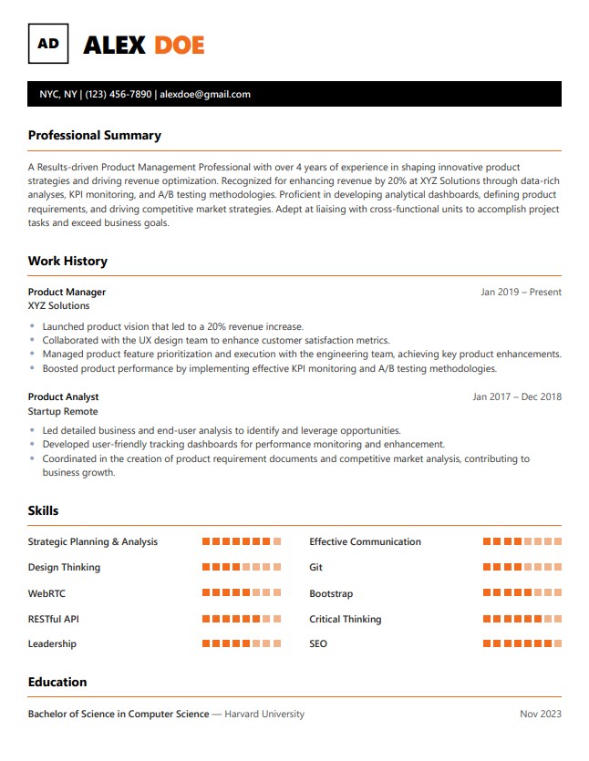 Bold Professional resume template