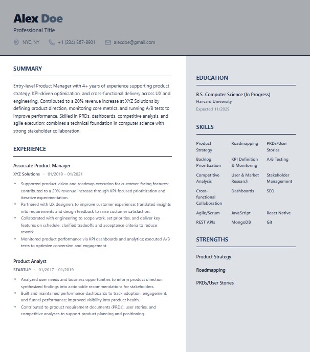 Modern resume template