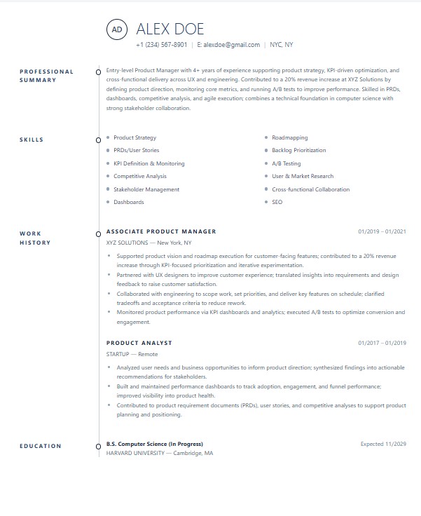 Contemporary resume template